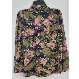 Fab' Rik Blouse Womens Medium Boho Cottagecore Romance French Sleek Shirt